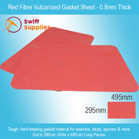 Red Fibre Vulcanised Gasket Sheet - 0.8mm Thick x  295mm x  495mm