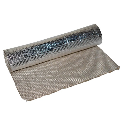 Aluminium Foil Coated Fibreglass Insulation Fabric - 1.6mm Thick x 1500mm Wide (Per Metre)