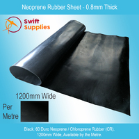 Neoprene Rubber Sheet  0.8mm Thick x 1200mm (Black, 60 Duro, Per Metre)
