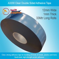 A3200 Clear Double Sided Adhesive Mounting Tape - 12mm Wide x 33 Metres