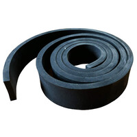 Neoprene Rubber Strip 6mm Thick x  25mm Wide (Per Metre, Black, 60 Duro)