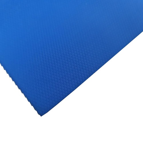 Blue Fluted Ribbed Rubber, Narrow - 3mm Thick x 1200mm Wide (Per Metre)