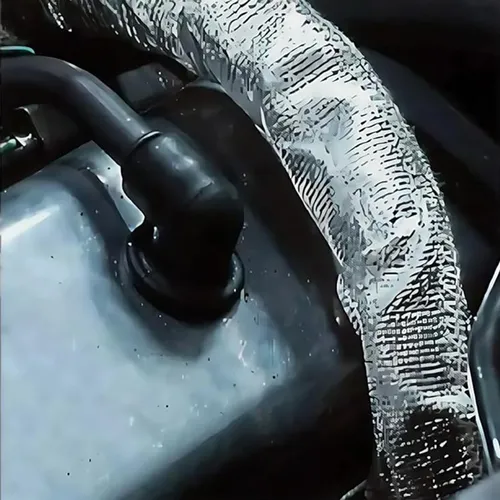 Aluminium Coated Self-Wrapping Fibreglass Sleeving 13mm ID x 1 metre