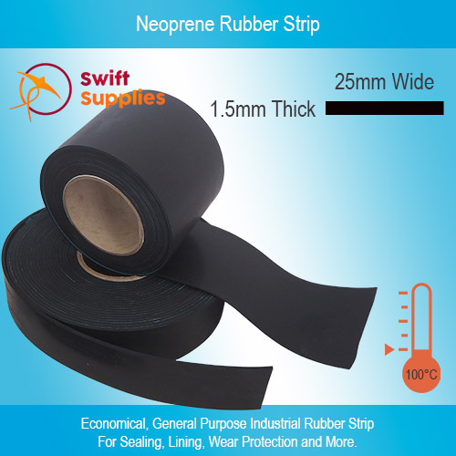 BLACK NITRILE RUBBER Strip 1.5 MM THICK  X 10 mm WIDE BY THE  METRE 