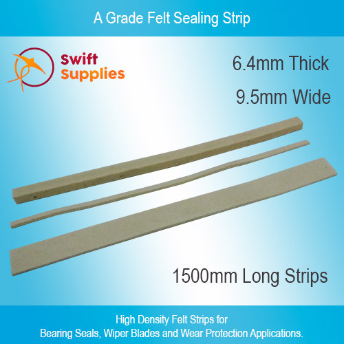 FELT 3 Metre Strip.BEARING SEAL 1/4" X 1/4" Engineering  Grade 6.4 mm x6.4 mm 