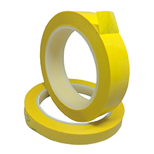 2 Rolls of Adhesive Polyester Film Tape - Yellow - Class B Insulation