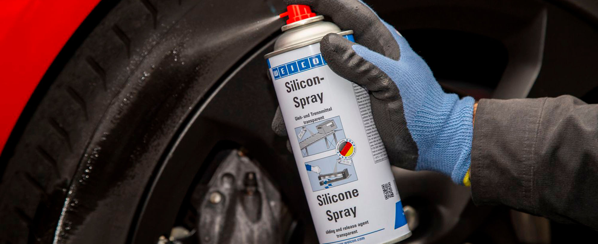 Silicone Spray Used on Car Tyres