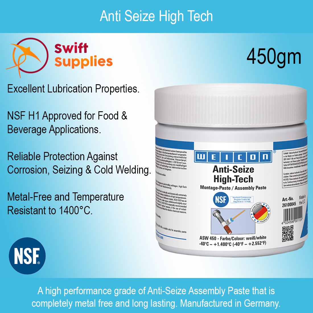 Anti-Seize High Tech, 450gm - Info Image