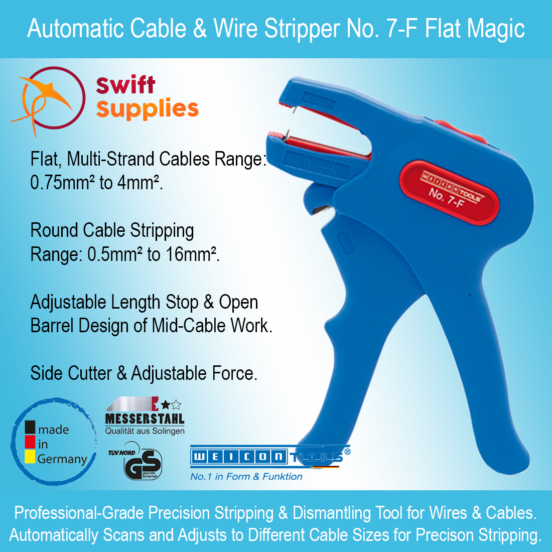 Automatic Cable and Wire Stripper No. 7 Flat Info Image