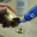 Threaded Pipe Being Sealed with Weiconlock 302-43