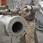 Zinc Spray Bright Grade Protecting a Flange from Rust and Corrosion