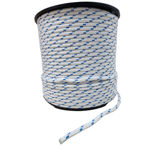 Double Braided Polyester Yacht Rope - Blue Fleck (Per Spool)