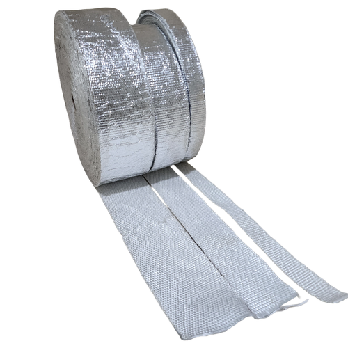 Aluminium Coated Fibreglass Tape (Non-Adhesive) - 1.5mm Thick, 30 Metre Rolls