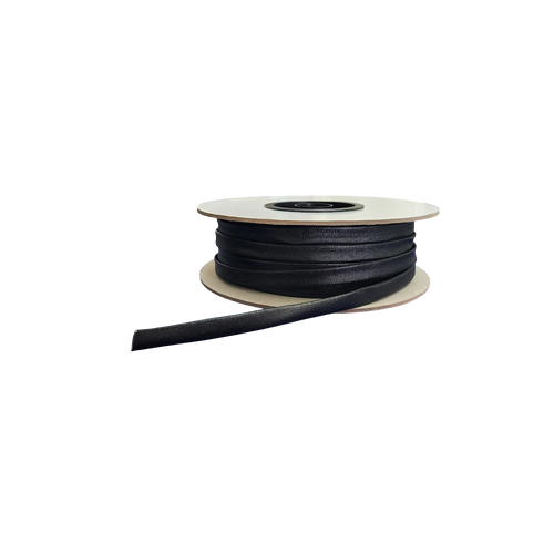 Acrylic coated Fibreglass Sleeving, Black, Full Rolls