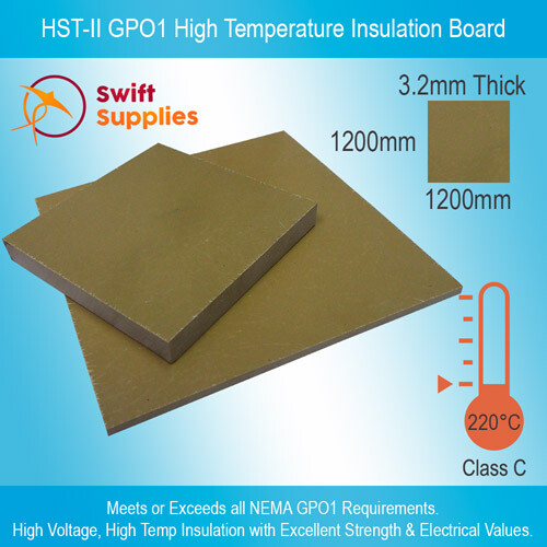 HSTII GPO1 High Temperature Insulation Board 3.2mm x 1200mm x 1200mm